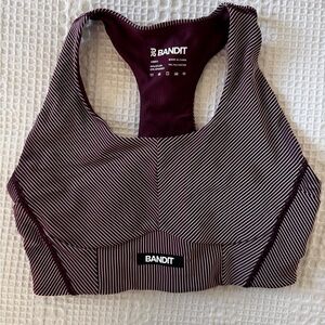 Women’s Bandit Running Striped Cadence Corset Bra in Port XS (Burgundy)